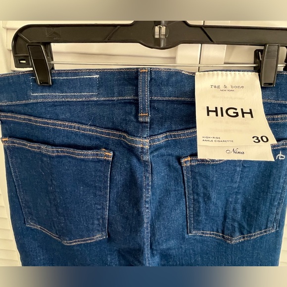Rag & Bone Nina High-Rise Ankle Cigarette Leg Jeans Size 10 NWT (30) - Picture 5 of 8